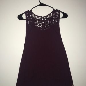 maroon tank top